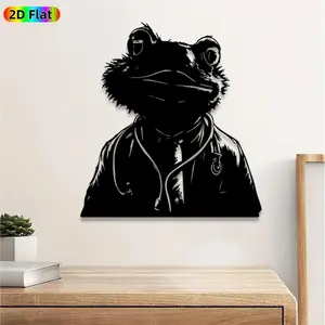 1pc Doctor Frog Metal Wall Art, Medical Frog Statue Mural, Intricate Craftsmanship, Artistic Metalwork, Perfect for Doctors Day, Housewarming Decor, Perfect for Clinic Office Living Room Decor, Ideal Gift for Veterinary Enthusiasts.