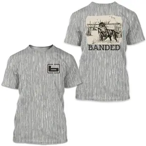 Banded Retriever Duck Hunting T-Shirt – Classic Field Dog Graphic Tee Camo Shirt, Mosy Oakk Washed Bottomland Mallard Tee, Hunting Shirt, Gift for Dad, Gift For him, Hunting Season Shirt.