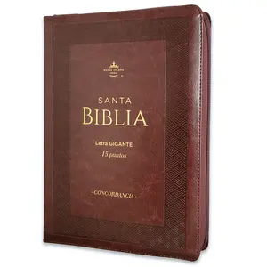 Bible in Spanish Letter 15 points with Zipper Reina Valera 1960 Imitation Brown Leather with Index