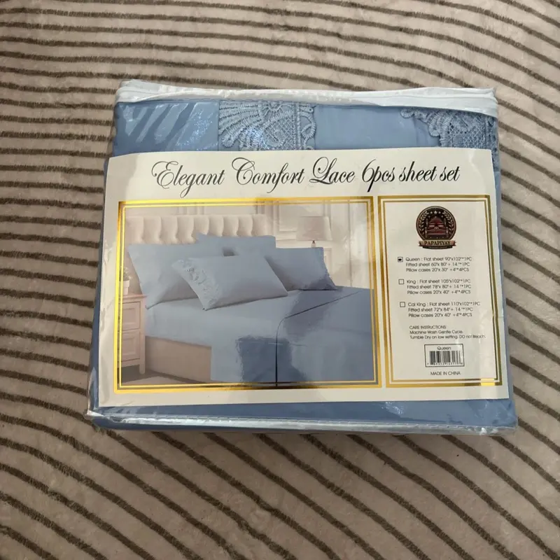 Elegant Comfort Lace 6-Piece Sheet Set – Queen&    California King