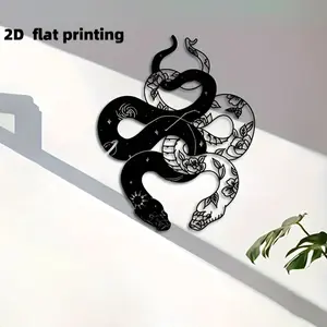 Modern Metal Wall Art Pendant, Perfect for Indoor Decoration, Ideal for Living Room or Office, Stylish Two-Headed Snake Design