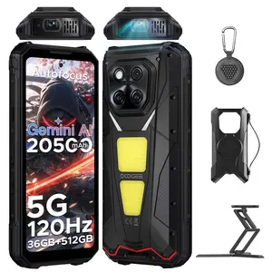 DOOGEE V Max Play 5G Rugged Android 15 Phone with 480P HD Portable Autofocus Projector