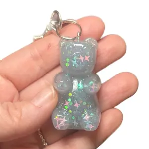 Gummy Bear Keychain - Cute Gummy Bear Design with Glitter Finish, Ideal for Personal Gifting and Decor