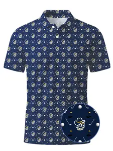 Mens Golf Polo Shirts, Best Dad by Par Polo Shirt Short Sleeve Dry Fit Performance Moisture Wicking Golf Shirt for Fathers, Gift for Golf Lovers