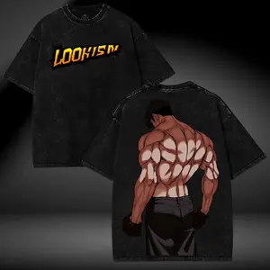 Lookism Vintage Washed Oversized T-Shirt – Heavy Cotton Anime Graphic Tee, Unisex Streetwear, Gift for Manhwa & Webtoon Fans