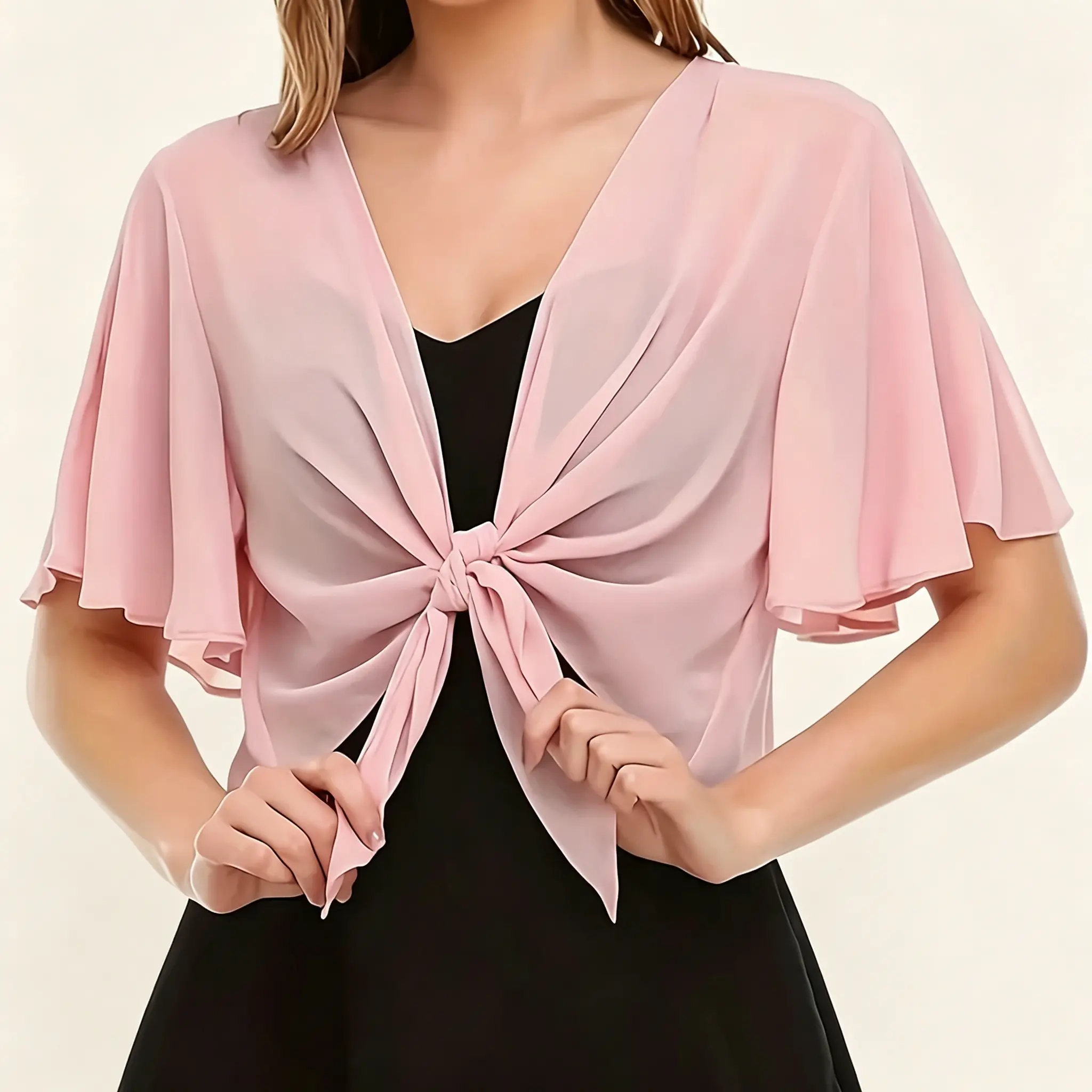 Women's Plain V-Neck Short-Sleeve Casual Blouse - Lightweight, Breathable, Sun-Protective Polyester Semi-Sheer Cover-Up Clothes for Seaside Vacations, Daily Commutes, Minimalist Versatile Classic Lady Top