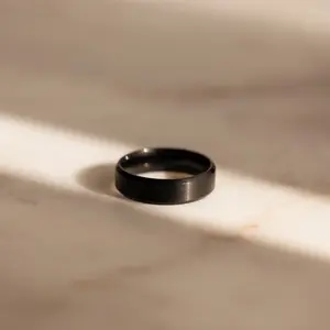 Men's Thick Black Ring by Caitlyn Minimalist - Simple Black Statement Ring - Wedding Band for Him - Men's Jewelry - Father's Day Gift