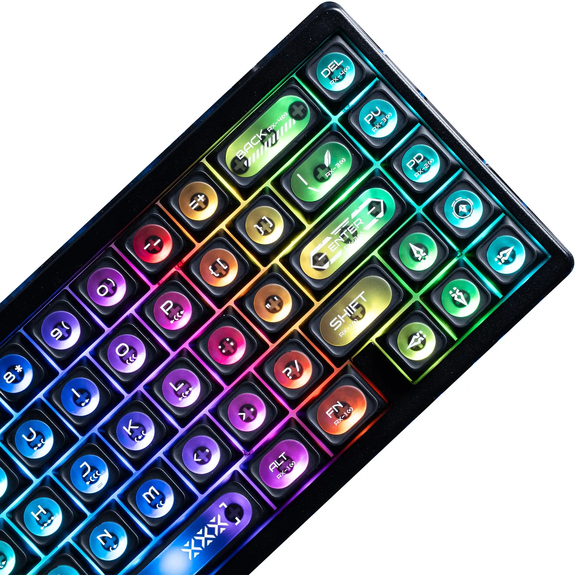 Xvx Black Shine Through Keycaps For Mechanical Keyboards - 136 Keys Translucent Cat Eye Design Cherry Max Profile  Pc+pbt Frosted Rgb