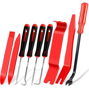 9 count Auto Trim  Set - Plastic  Tool Kit,  Door Panel Window Clip , Fastener Remover, Automotive Interior Trim Tool with Mini Precision Hook and Pick Set