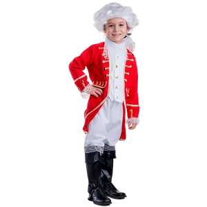 Victorian Boy Costume Dress For Kids | Red Tailcoat with Attached Vest, White Knickers, Boot Covers & Lace Jabot - Historical Boys Costume For Halloween, Role Play ,Pretend Play Fun, Theme Party & Cosplay Costume Party