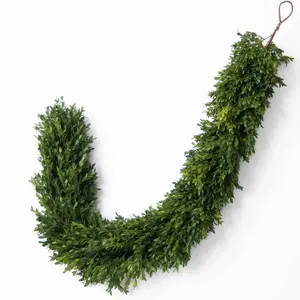 Green Boxwood Artificial All Seasons Greenery Mantel Garland Table Runner