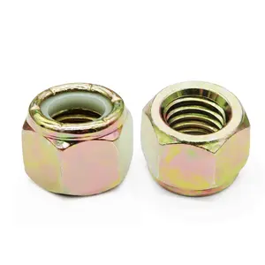 20 Pieces Grade 8 1/2"-13 Coarse Yellow Zinc Finish Steel Nylon Insert Lock Nuts