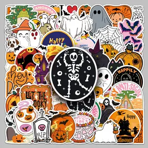 50pcs Halloween Creative Storage box Notebook personality sticker scooter car cartoon holiday decoration sticker
