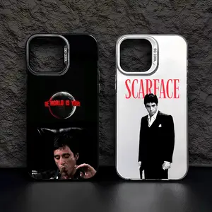 The TV S Scarface IMD Colorful Phone Case Silver Cover for iPhone 12 11 13 14 15 16 17 Air Max Pro Plus Animal Personalized TPU Protective Case Protection Smartphone Cellphone Casing Screen Protector Shockproof
