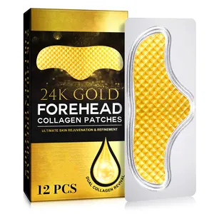 Forehead Patches 12pcs, Facial Patches Forehead, 24k Gold Forehead Collagen Patches with Collagen, Aloe, Vitamin E Deep Hydration & Firming (Gold) Skincare Mask Moisturizer Hydrating
