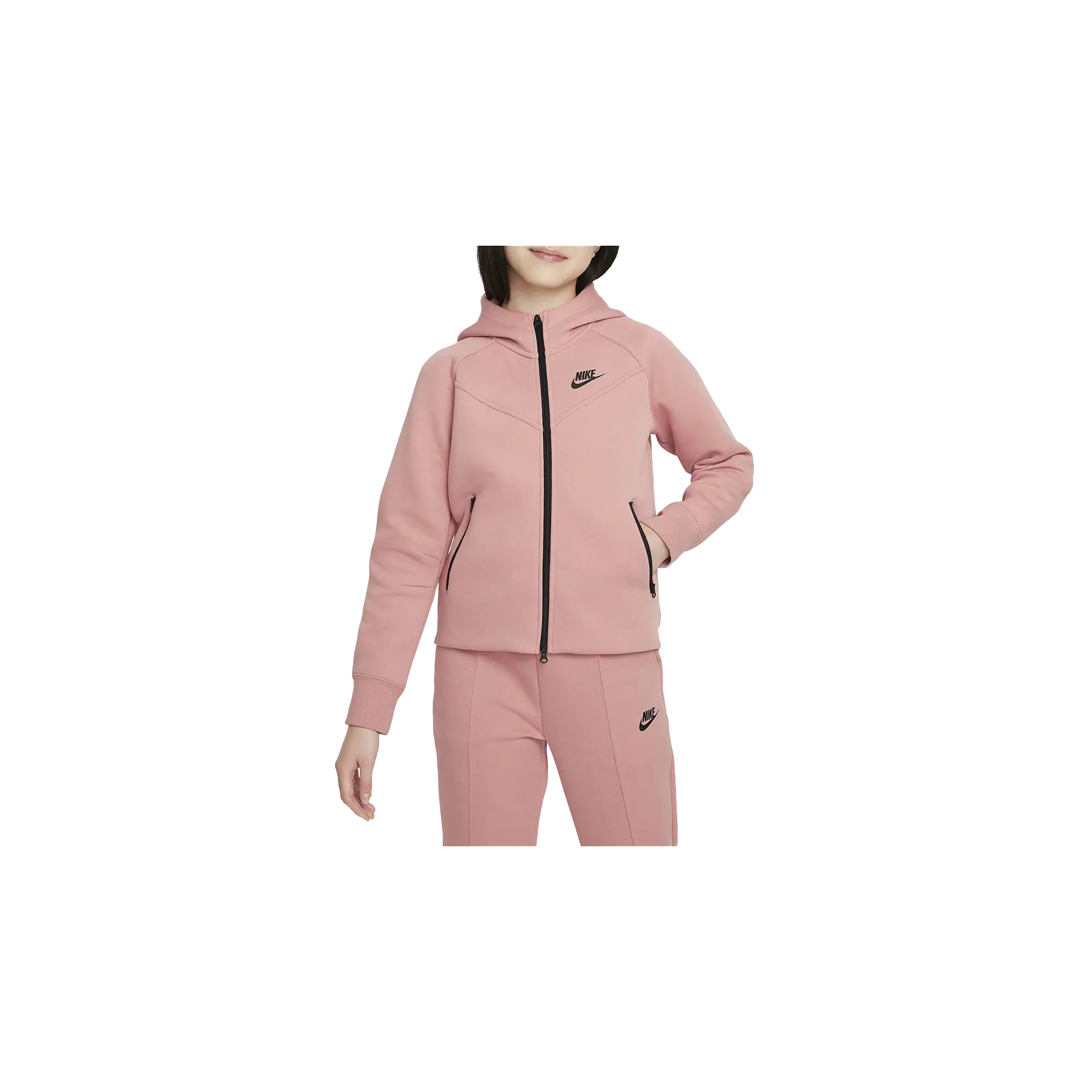 Sportswear Tech Fleece Full-Zip Hoodie GS "Red Stardust / Black" FD2979 618