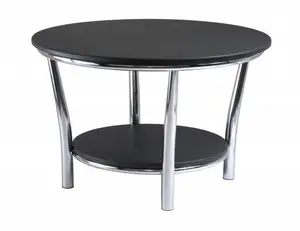 212 MAIN Modern Maya Round Coffee Table - Modern Side Table, 29x29 in Circular MDF Top, Sturdy Metal Legs, MDF/Metal Indoor Furniture Piece, Circle Coffee Tables