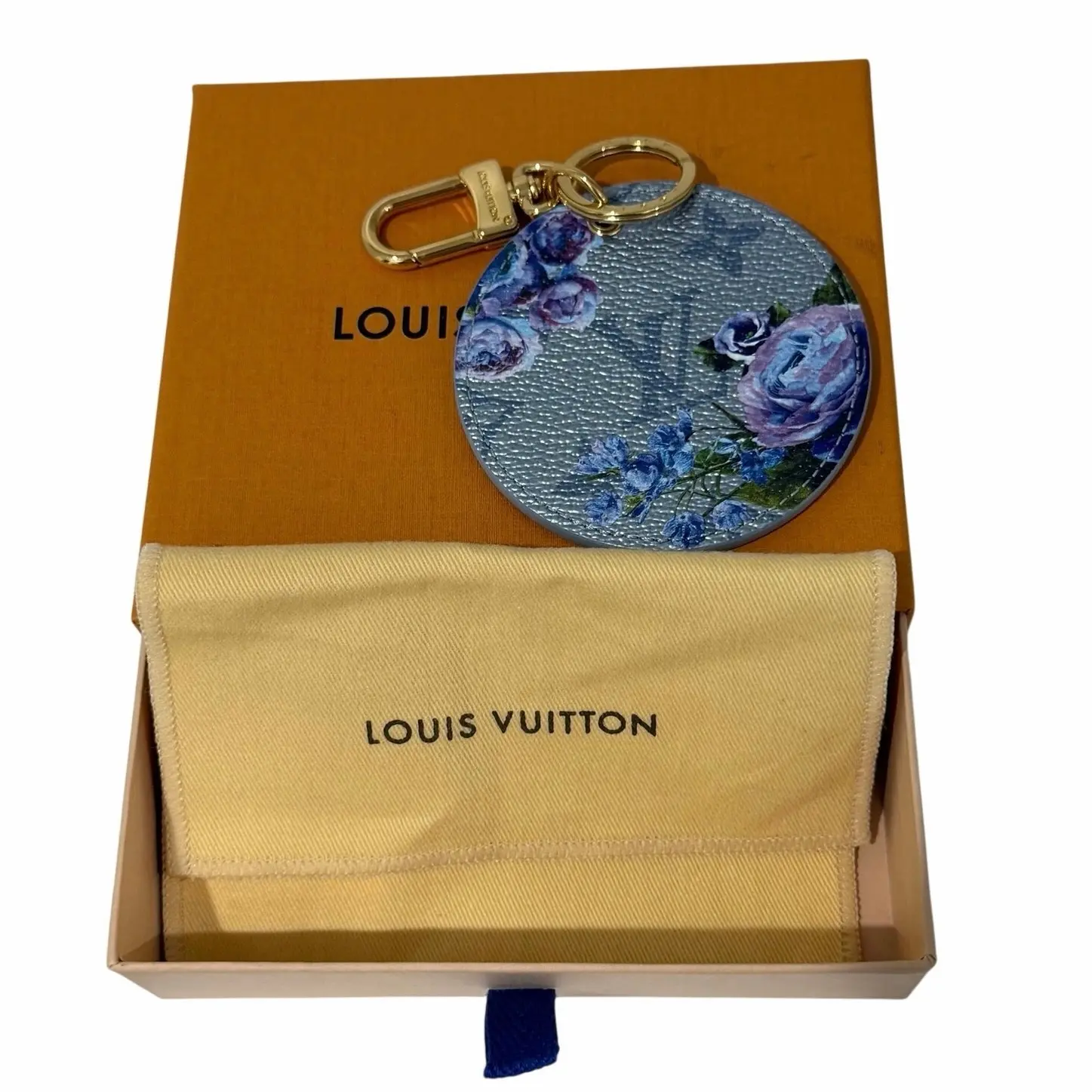 Pre-owned Louis Vuitton Metallic Monogram LV Garden Illustre Bag Charm and Key Ring