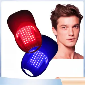 USB charging relaxation cap LED light hair care device cap vibrating duckbill cap, family outdoor travel cap, travel essential carry USB rechargeable battery, perfect gift for men and women, Christmas gift