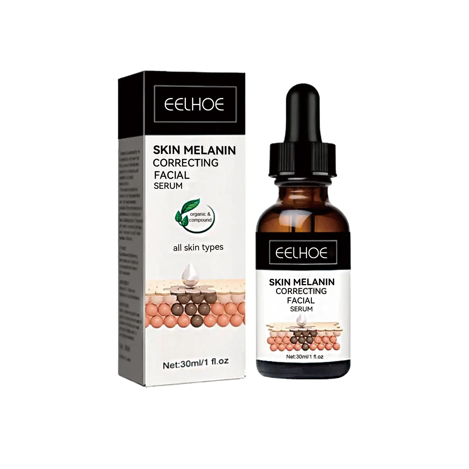 EELHOE Skin Melanin Correcting Facial Serum - Moisturizing & Even Tone - Niacinamide & Glycerin - Alcohol-Free - Suitable for All Skin Types - Unisex Adult - Fragrant Essence - 30ml Skincare Comfort