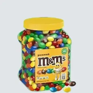 M&M'S Peanut Milk Chocolate Candy 62 oz Resealable Jar Perfect for Snacks Baking Celebrations Made with Recycled Plastic