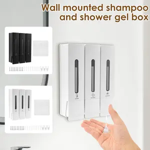 3 Chamber Shower Soap Dispenser 400ml Wall Shampoo Dispenser Wall Mounted Conditioner Dispenser Practical Shampoo and Conditioner Dispenser Visual Body Wash Dispenser for Home