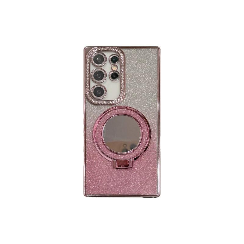 Compatible with S26Ultra/S25Ultra/s24 /s23 /s22 Mirror Stand Glitter phone case -HN-SX414-1