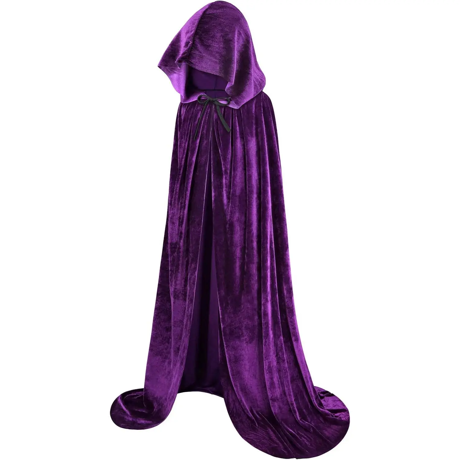 Hooded Cloak Velvet Cape with Hood Halloween Capes Women Witch Costume Vampire Cloak Wizard Robe Men Cosplay Costume