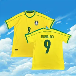 1998 Brazil Retro No.9 Ronaldo Short sleeve Soccer jersey