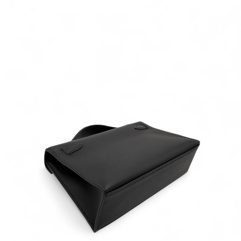 Pre-owned HERMÈS Leather tote bags Hermes Kelly Pochette Swift 89 Noir (cr0721a1)