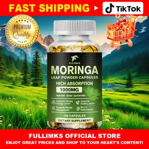 FULIMIKS Pure Organic Moringa Oil Leaf Powder Capsules 1000mg Immune System & Energy Booster Vegetarian Supplements for Healthy Capsules High Absorption Non-GMO Vegan Gluten Free