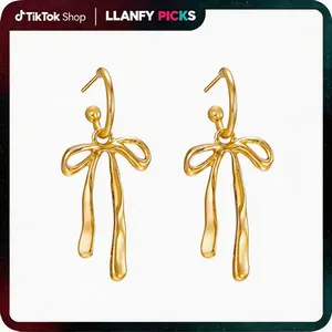 Bow earrings for women - Gold bow earrings for women - Christmas Earrings - Alloy earrings,Trendy Elegant Bowtie Drop Dangle Hoop Stud Lightweight Hypoallergenic Christmas Jewellery Gift for Party Wedding Holiday