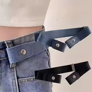 4 pieces of elastic waistband belts, adjustable, non-buttoned belts, suitable for jeans, invisible stretch belts, gender-neutral, slimming waistband - designed for comfort without buttons, adjustable and highly elastic, perfectly compatible with jeans