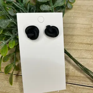 Polymer clay black knotted studs