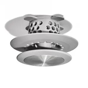 Hair Catch Drain Protector Gray : Stainless Steel & Silicone, Tub and Shower Drain Stoppers