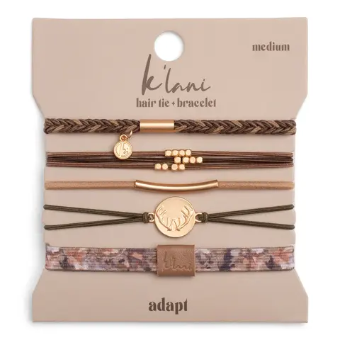 "Adapt" Camouflage with Antler Charm Hair Tie Bracelets