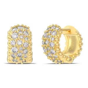 Trust Fund – 925 Sterling Silver & Gold Pave Hoop Earrings