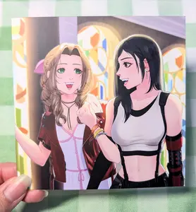 Aerith and Tifa Art Print FFVII 4.25"