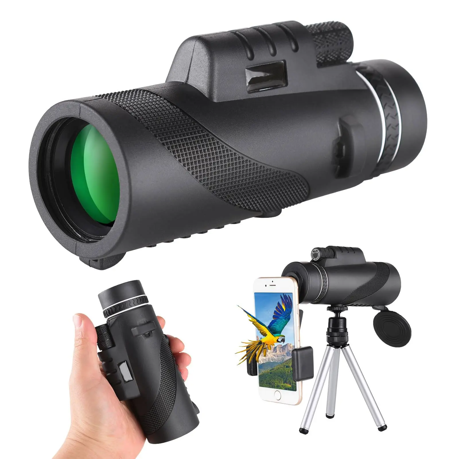 80x100 High Definition Bird Watching Telescope, Manual Focus, Tripod & Universal Clamp, Essential for Hiking, Birding, Hunting, Outdoor Enthusiasts