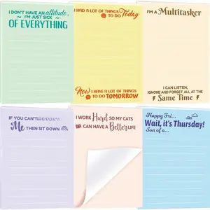 Funny Notepads with Sayings Funny Notepads for Coworkers Sarcastic  for Work Holiday Coworker Colleague Adults  Favors 6 count