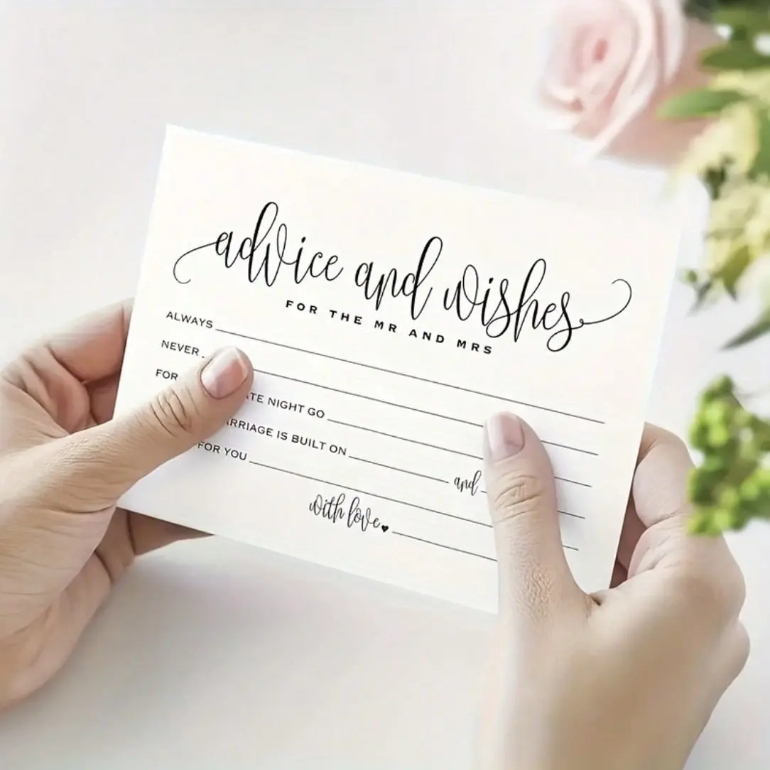 20 4x6-inch Cards for Wedding and Bridal Shower Messages - Perfect for Sharing Wishes and Advice with Newlyweds