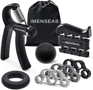 IMENSEAS Strength Training  Includes Adjustable Hand Gripper, Finger Stretchers, Extensor Bands, Exercise Ring, and Stress Relief Ball - Ideal for Athletes, Musicians handgripper finger gripper gripstrengthener dyna grip handgrips gyroball forearm trainer