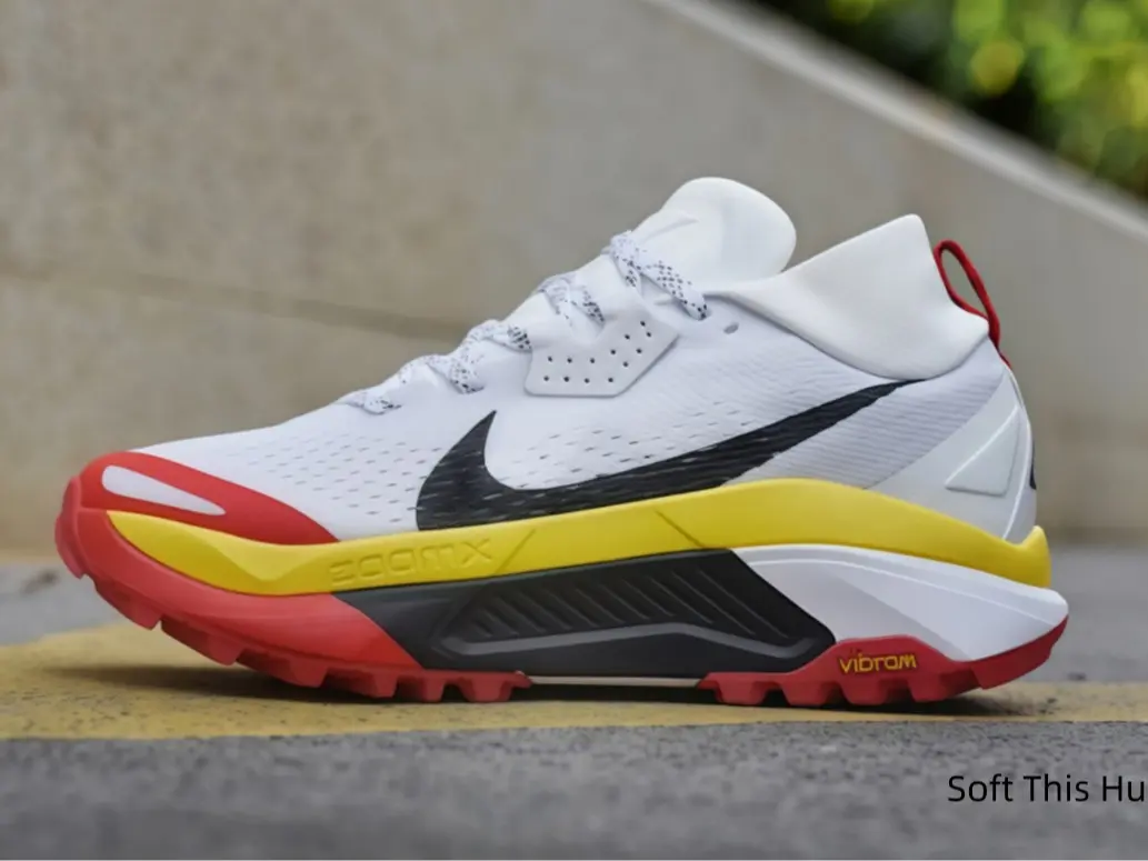 Bold Color Block Trail Sneakers Built For Mountain Hiking