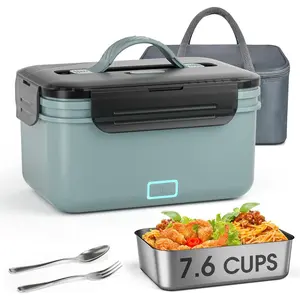 Cordless Electric Lunch Box for Adults, 7.6 Cups Heated Lunch Box for Men, 8000Mah Portable Rechargeable   Lunchbox Self Heating  Warmer  for Husband, for Fathers Day
