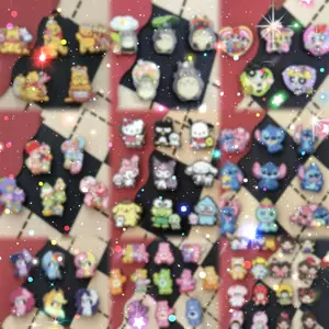 Tara--P18--Mix Styles Cartoon Embossed Printed Flat Beads 2pcs/bag
