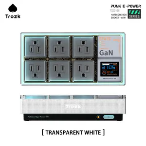 Trozk 65W GaN Fast Charging Station, 6 high-voltage sockets, 2 USB-A ports, and 2 USB-C ports, decorate the esports desktop, punk style