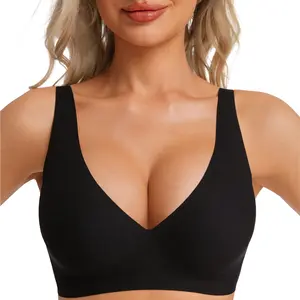 2026 Women's Wireless Bra, Comfortable Wire-Free Push-Up Seamless T-Shirt Bra, Deep V Neck Everyday Bralette, S–3XL
