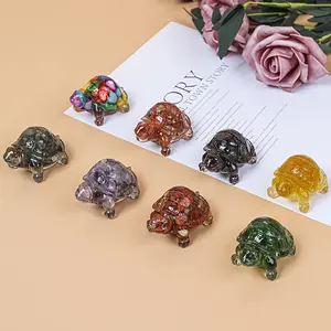 Crystal Resin Turtle Craft Set - 8PCS Handmade Crystal Turtles for Home Decoration Outdoor Ornaments Aquarium Scenery & Pocket Pets Gift Box Packaging