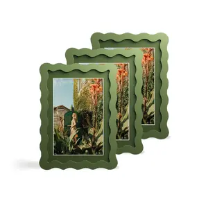 Wooden Wave Picture Frames for Photos, Multiple Sizes Available(4x6 5x7 8x10 11x14), Modern Design, Ideal for Home Decor & Gifts, Durable Material, Home Decor Accessory