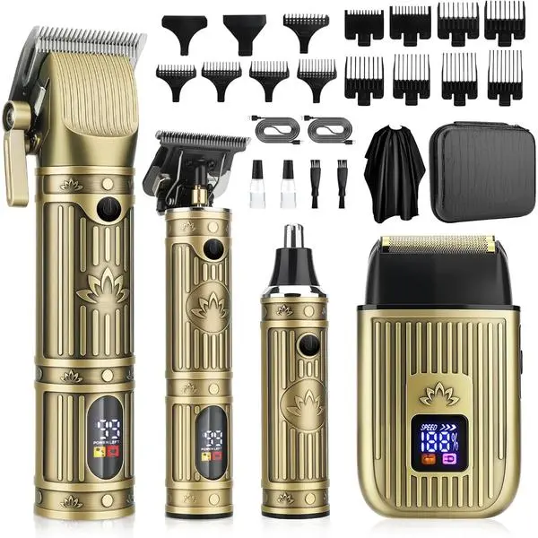 Professional Hair Clippers Set for Men, Hair Cutting Grooming Kit